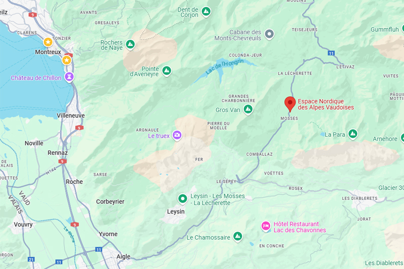 Espace Nordique des Alpes Vaudoises - Carte